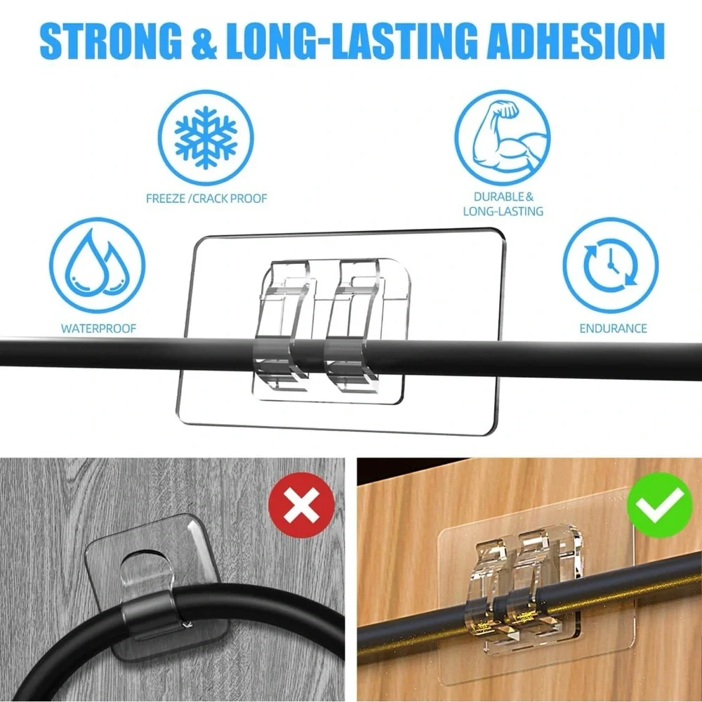 Adhesive Hooks for outdoor string lights 100pk